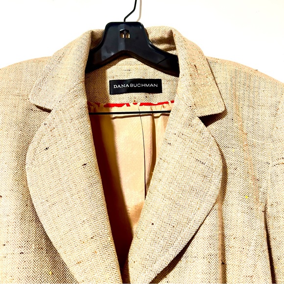 Dana Buchman Women’s Separates Herringbone Tan/Beige Blazer Size10 & Pants Size8 - Picture 1 of 13